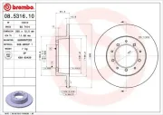 Bremsscheibe Hinterachse BREMBO 08.5316.10