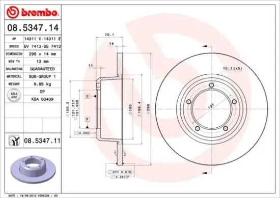 Bremsscheibe BREMBO 08.5347.11 Bild Bremsscheibe BREMBO 08.5347.11