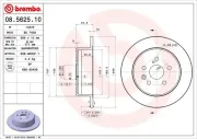 Bremsscheibe Hinterachse BREMBO 08.5625.10