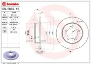 Bremsscheibe Hinterachse BREMBO 08.5639.10