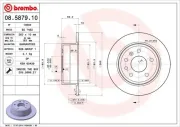 Bremsscheibe Hinterachse BREMBO 08.5879.10