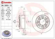 Bremsscheibe Hinterachse BREMBO 08.5952.10