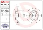 Bremsscheibe Hinterachse BREMBO 08.5953.10