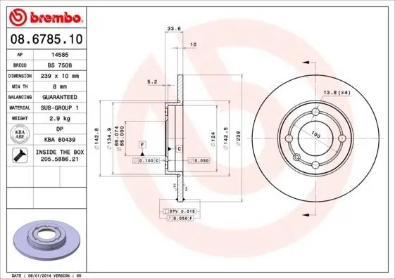 Bremsscheibe BREMBO 08.6785.10