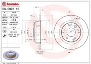 Bremsscheibe Hinterachse BREMBO 08.6898.10