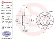 Bremsscheibe Hinterachse BREMBO 08.7165.75