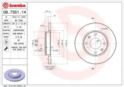 Bremsscheibe Vorderachse BREMBO 08.7351.14