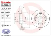 Bremsscheibe Hinterachse BREMBO 08.7352.11