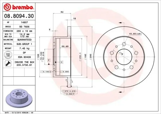 Bremsscheibe BREMBO 08.8094.30