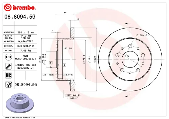 Bremsensatz, Scheibenbremse Hinterachse BREMBO KT 10 005 Bild Bremsensatz, Scheibenbremse Hinterachse BREMBO KT 10 005