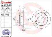 Bremsscheibe Hinterachse BREMBO 08.8316.20