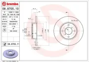 Bremsscheibe Vorderachse BREMBO 08.8705.11