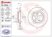 Bremsscheibe Hinterachse BREMBO 08.9092.11
