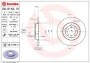 Bremsscheibe Hinterachse BREMBO 08.9148.11