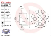 Bremsscheibe Hinterachse BREMBO 08.9163.75