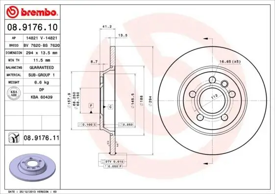 Bremsscheibe BREMBO 08.9176.11