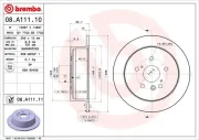 Bremsscheibe Hinterachse BREMBO 08.A111.11