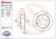 Bremsscheibe Hinterachse BREMBO 08.A114.31