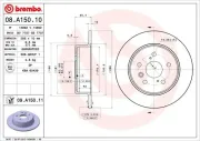 Bremsscheibe Hinterachse BREMBO 08.A150.11