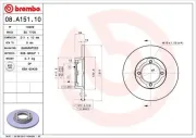 Bremsscheibe Vorderachse BREMBO 08.A151.10