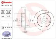 Bremsscheibe Hinterachse BREMBO 08.A273.21