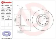 Bremsscheibe Hinterachse BREMBO 08.A530.10