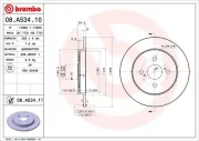 Bremsscheibe Hinterachse BREMBO 08.A534.11