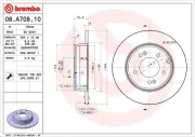 Bremsscheibe Hinterachse BREMBO 08.A708.11