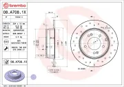 Bremsscheibe Hinterachse BREMBO 08.A708.1X