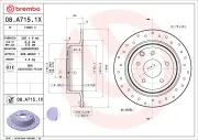 Bremsscheibe Hinterachse BREMBO 08.A715.1X