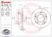 Bremsscheibe Hinterachse BREMBO 08.A730.10