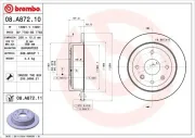 Bremsscheibe Hinterachse BREMBO 08.A872.11