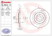 Bremsscheibe Hinterachse BREMBO 08.B044.10