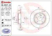 Bremsscheibe Hinterachse BREMBO 08.B347.41