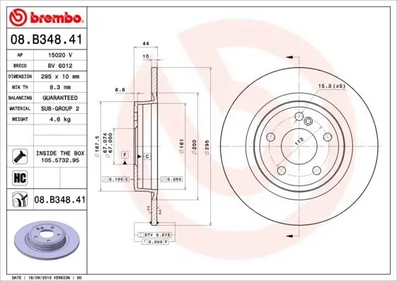 Bremsscheibe BREMBO 08.B348.41