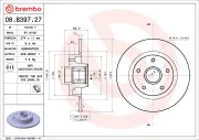 Bremsscheibe Hinterachse BREMBO 08.B397.27