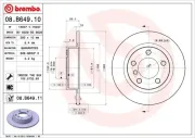 Bremsscheibe Hinterachse BREMBO 08.B649.11
