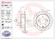Bremsscheibe Hinterachse BREMBO 08.B667.1X