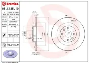 Bremsscheibe Hinterachse BREMBO 08.C135.11