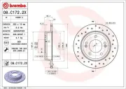 Bremsscheibe Hinterachse BREMBO 08.C172.2X