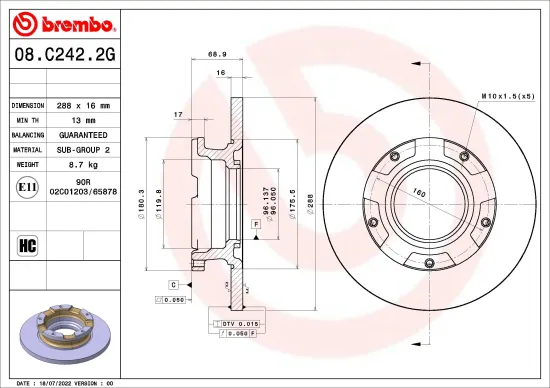 Bremsensatz, Scheibenbremse BREMBO KT 10 013 Bild Bremsensatz, Scheibenbremse BREMBO KT 10 013