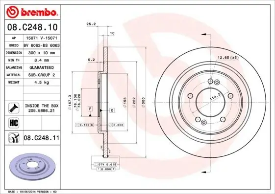 Bremsscheibe BREMBO 08.C248.11