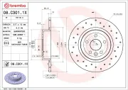 Bremsscheibe Hinterachse BREMBO 08.C301.1X