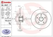 Bremsscheibe Hinterachse BREMBO 08.C647.17