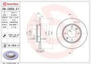 Bremsscheibe Hinterachse BREMBO 08.C659.21