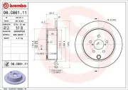 Bremsscheibe Hinterachse BREMBO 08.C661.11