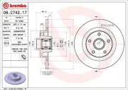 Bremsscheibe Hinterachse BREMBO 08.C742.17