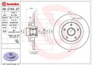 Bremsscheibe Hinterachse BREMBO 08.C742.27