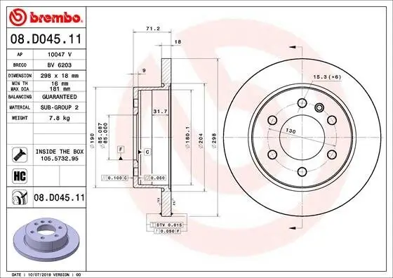 Bremsscheibe BREMBO 08.D045.11