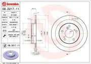 Bremsscheibe Hinterachse BREMBO 08.D217.11